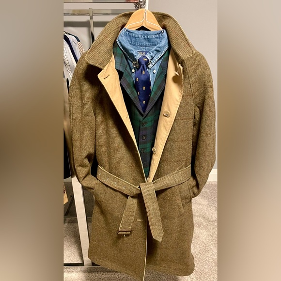 Rugby by Ralph Lauren Medium Reversible Tweed Trench Coat - Picture 3 of 14